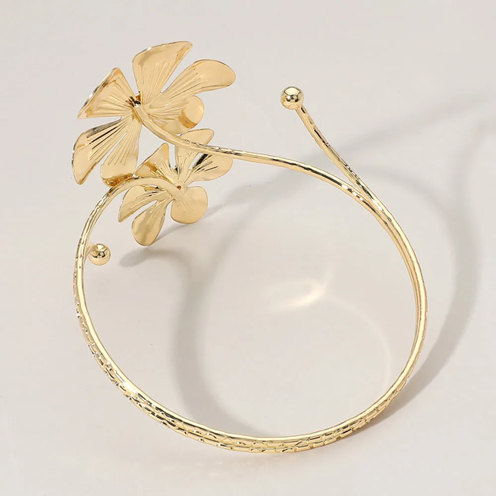 iLLASPARKZ Flower Stem Tip Adjustable Arm Cuff Bracelet