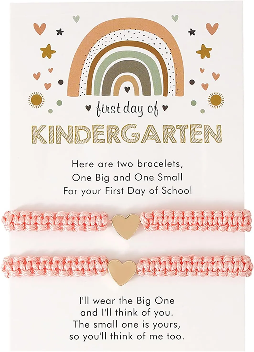 INENIMARTJ First Day of Bracelets First Day of School Bracelets,Back to School Bracelets for 2,Matching Heart Wish Adjustable Bracelets