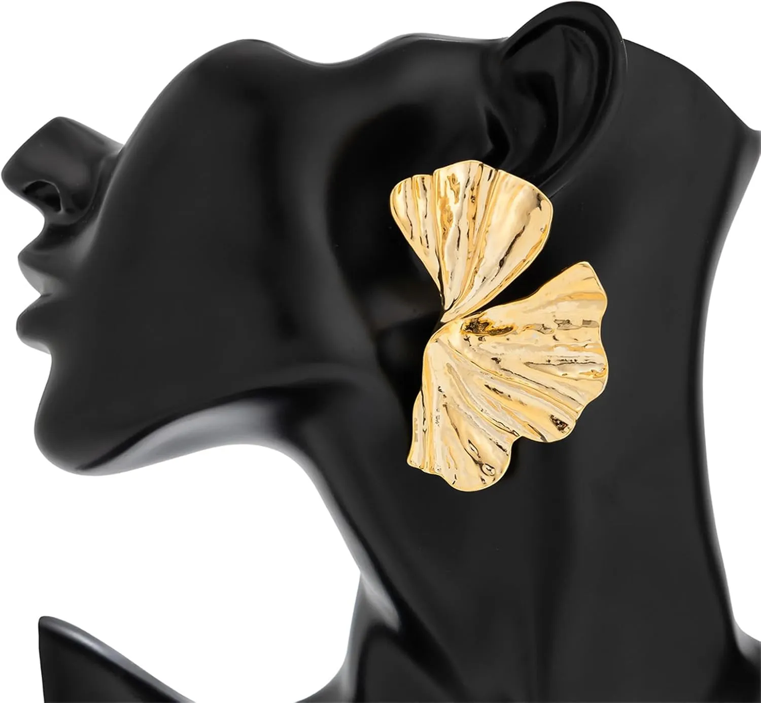 Irregular Petal Earrings For Women,Gold Statement Earring Vintage Exaggerated Leaf/Flower/Sectored Dangle Earrings Punk Stylish Metal Twisted Earring Jewelry