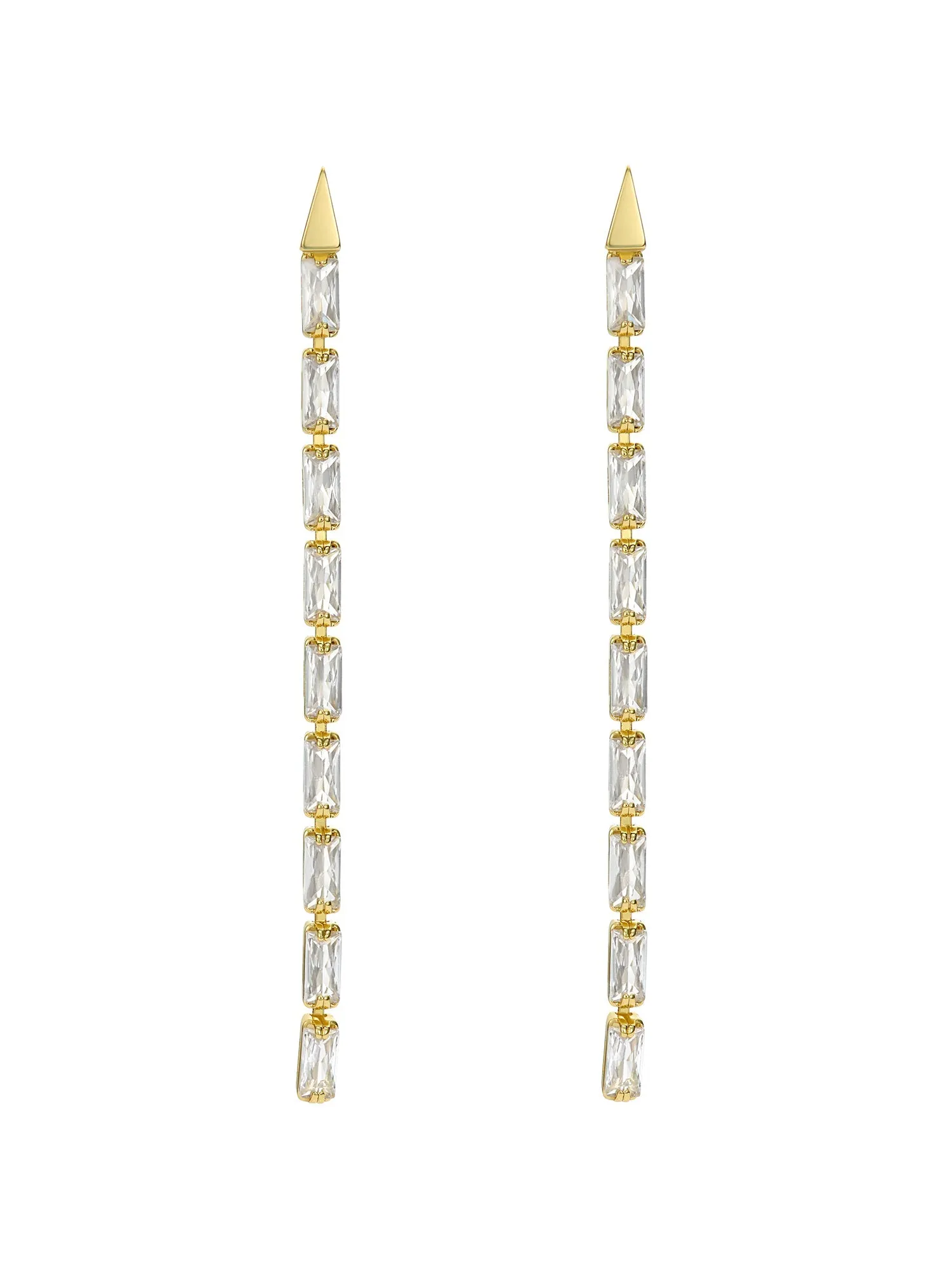 Isalie Crystal Baguette Slinky Drop Earring Gold