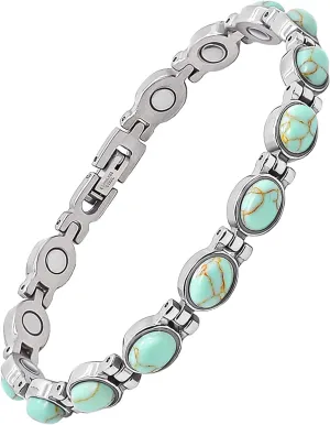 JEROOT Ultra Strength Magnetic Bracelets, Bracelet for Women and men, 3500-6000 Gauss Neodymium Magnets, Magnetic Field Therapy Jewelry Gift