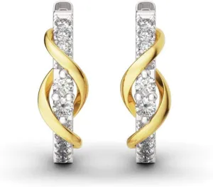 Jeulia 925 Sterling Silver Small Hoop Earrings Round Cut White Diamond Endless Stud Earrings hypoallergenic Earrings for Women Valentine Birthday Festival Gift