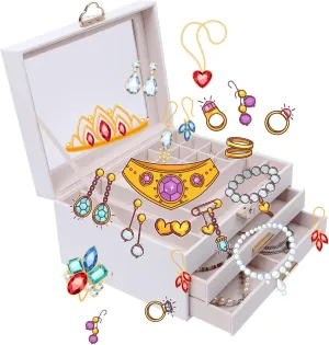 Jewelry Box for Women,Jewelry Organizer 3 layers 2 Drawers with Glass Lid Necklace Holder for Necklaces Jewelry Storage Rings Earrings Bracelets Watch Mother Day Gift for Mom 5.3x7.8x9 Inch