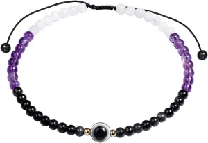 Jewever Evil Eye Anklet Bracelets for Women Energy Healing Crystals and Gemstones Worry Stone Beach Foot Meditation Yoga Jewelry