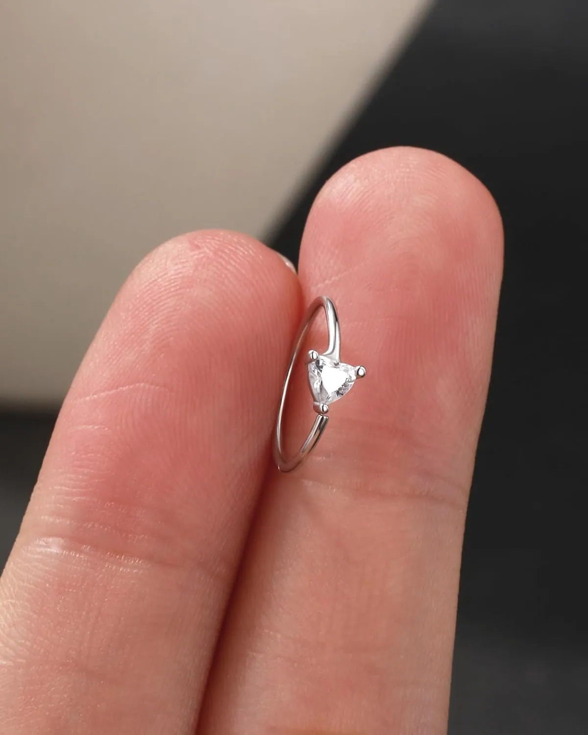 Jewseen 925 Sterling Silver Nose Rings Hoops 20g Hoop Nose Rings Heart Cartilage Hoop Helix Earrings Nose Piercings Jewelry for Women