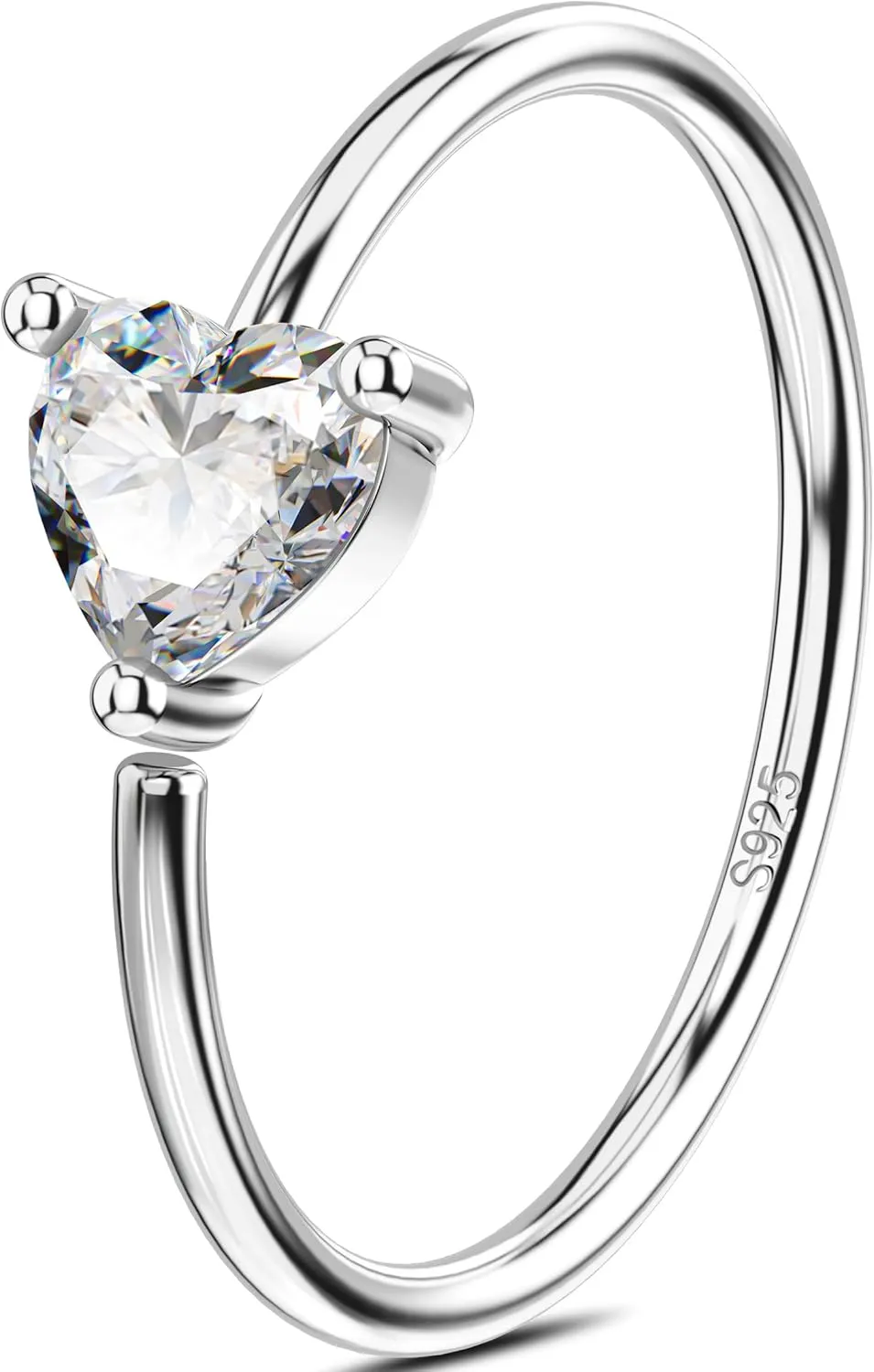 Jewseen 925 Sterling Silver Nose Rings Hoops 20g Hoop Nose Rings Heart Cartilage Hoop Helix Earrings Nose Piercings Jewelry for Women