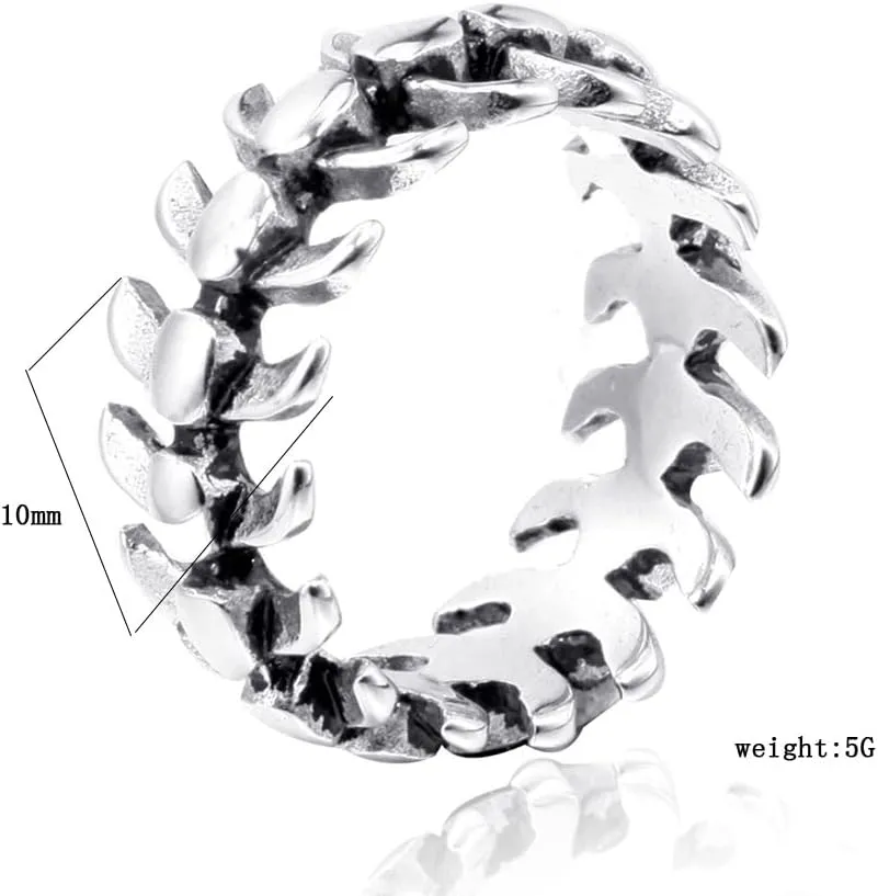 JILIYUPA Silver Goth Punk Ring for Men Women, Skeleton Human Spine Ring, Cool Gothic Ring, Vintage Ring, Knuckle Ring