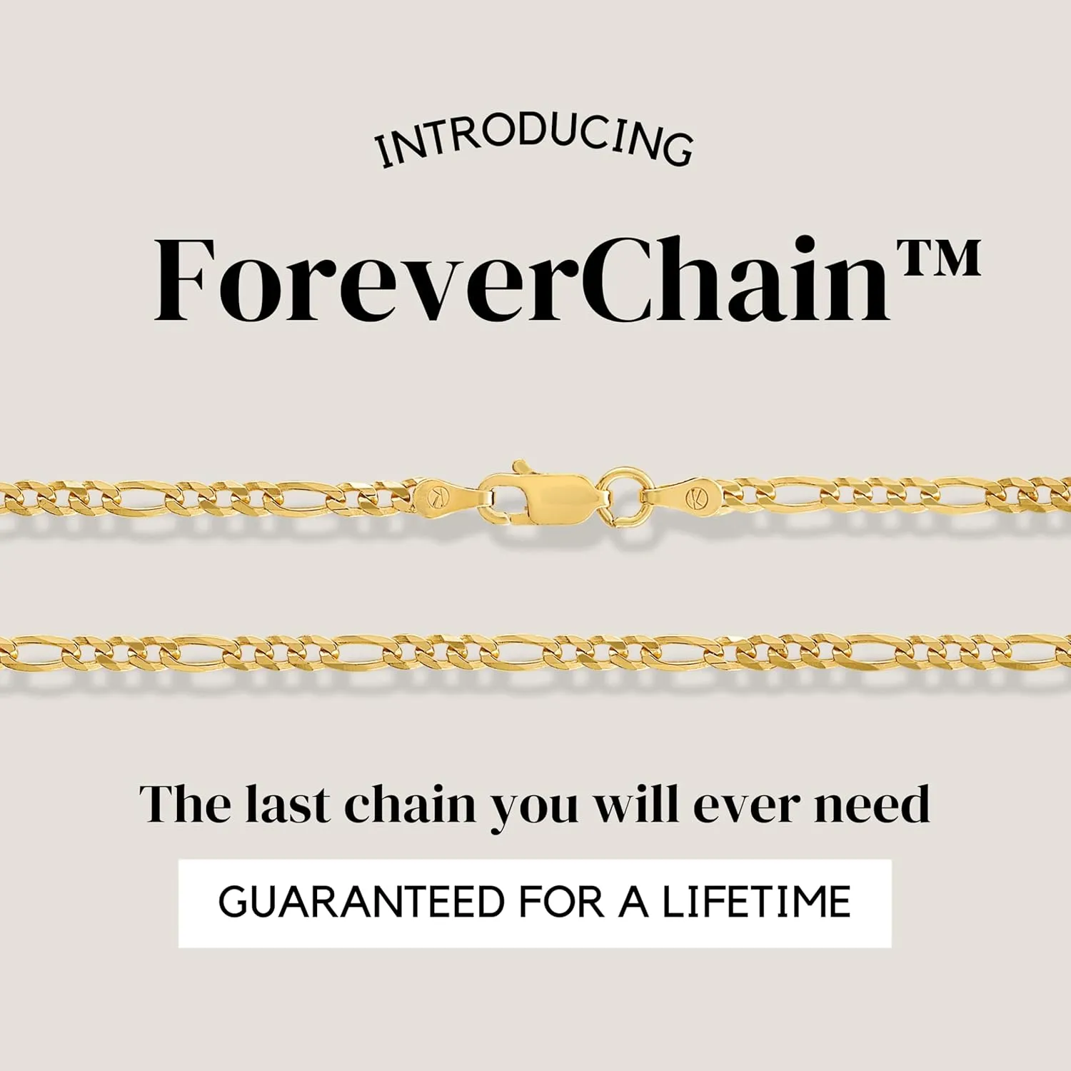 KISPER Solid 925 Sterling Silver 18K Gold Plated Italian 3mm Solid Diamond-Cut Flat Figaro Link Chain Necklace - for Men & Women with Lobster Clasp - Made in Italy