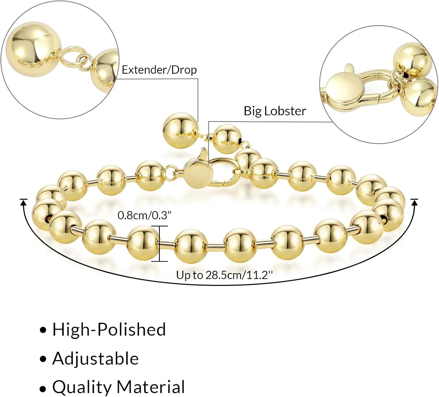 KissYan Gold Ankle Bracelets for Women, 14K Gold Plated Chunky Anklet Cuban Link Beaded with Big Clasp Adjustable Extender Summer Beach Foot Jewelry Gifts