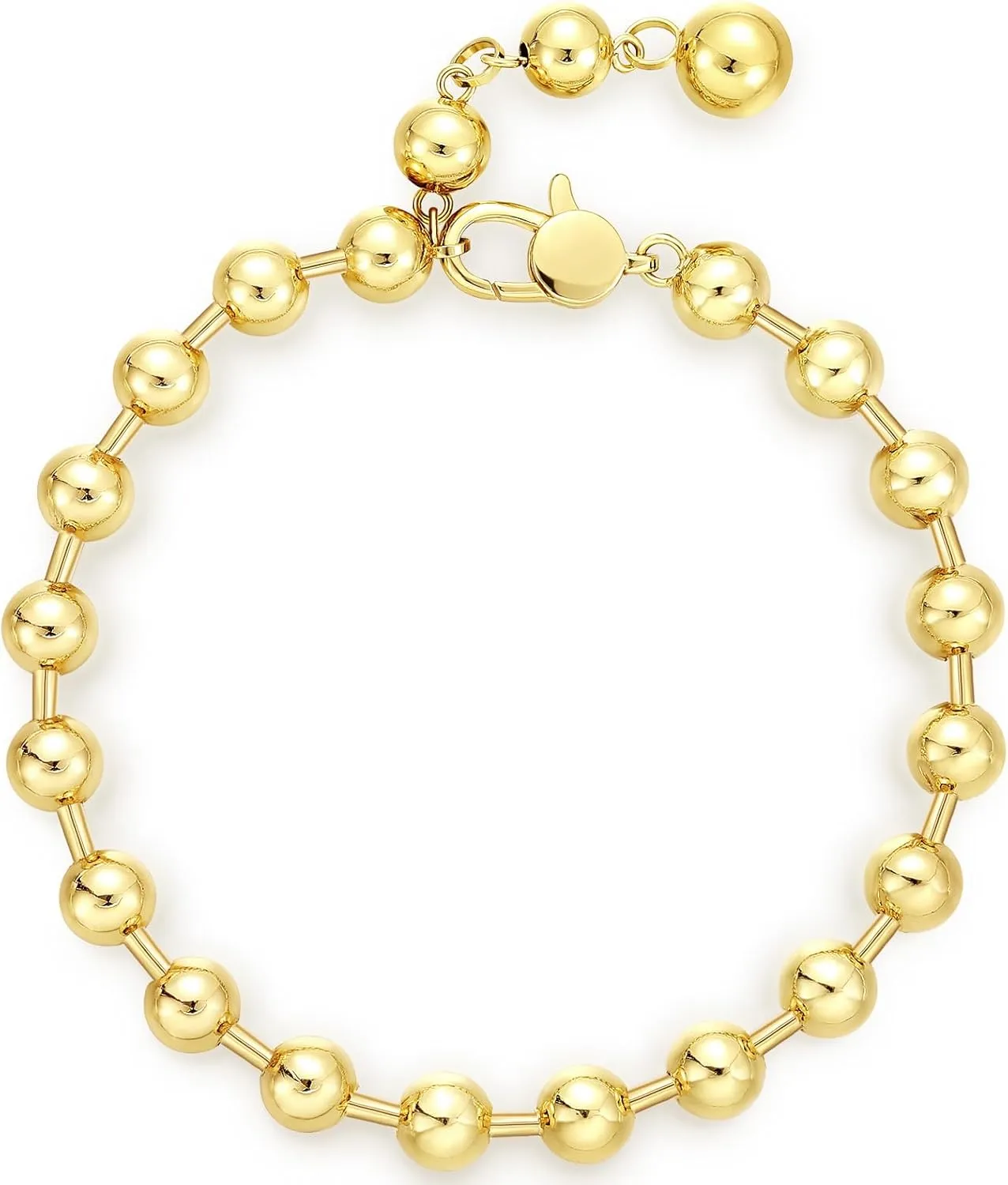 KissYan Gold Ankle Bracelets for Women, 14K Gold Plated Chunky Anklet Cuban Link Beaded with Big Clasp Adjustable Extender Summer Beach Foot Jewelry Gifts