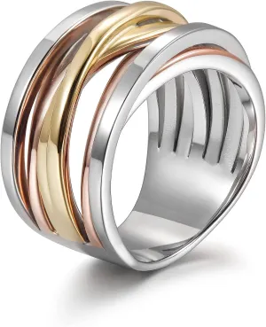Knot Cross Ring Enhancers for Women Statement Funky Trendy Love Fashion Engagement Ring Stainless Steel Silver Gold Rose Gold Plated Friendship Ring