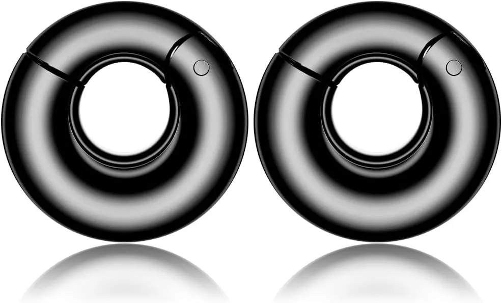 LADEMAYH 2Pcs Ear Weights for Stretched Ears Gauges Body Jewelry, Min. Fit 6g to 1 inch Stylish Heart, Hoop, Bird Stainless Steel Dangle Gauges for Ear Stretching Kit
