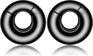 LADEMAYH 2Pcs Ear Weights for Stretched Ears Gauges Body Jewelry, Min. Fit 6g to 1 inch Stylish Heart, Hoop, Bird Stainless Steel Dangle Gauges for Ear Stretching Kit