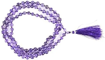 Lapis Lazuli 108 Beads Mala Necklace, 6mm Lapis Buddhist Yoga Meditation Prayer Beads Mala, Hand knotted Beads Necklace, Gemstone Bead Mala