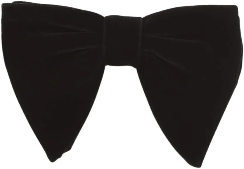 Large Velvet Pre Tied, Self Tying Bow Ties, Tuxedo Oversized Velvet Bowtie Cufflinks Hankie Combo Sets