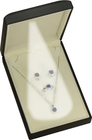 LED Black Necklace Pendant Box for Engagement, WeddingLuxury LED Necklace Earrings Sets Jewelry Gift Holder Box with Light for Men for Women