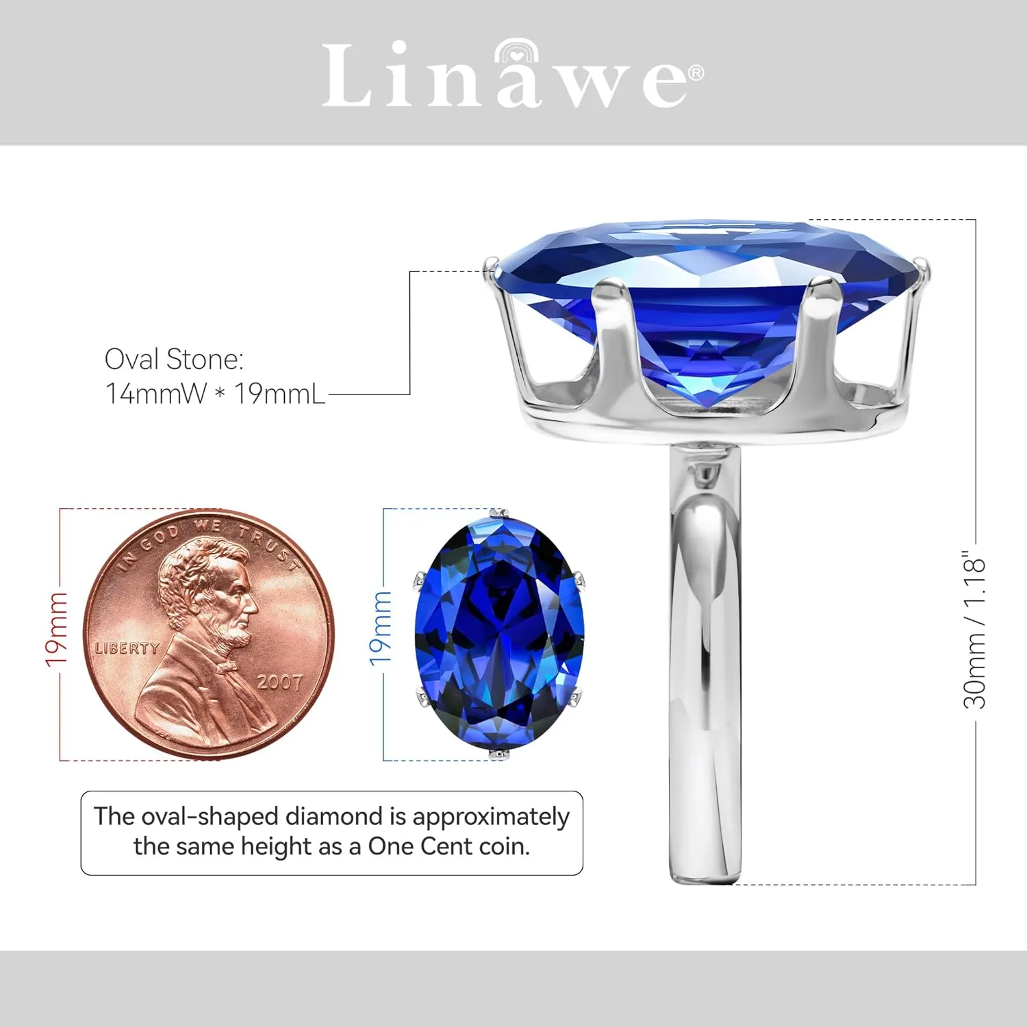 Linawe Cubic Zirconia Imitation Diamond Moissanite Rings for Women, 14K Gold/Rose Gold/Silver Adjustable Chunky Ring, Costume Rhinestone Jewelry for Wedding Engagement