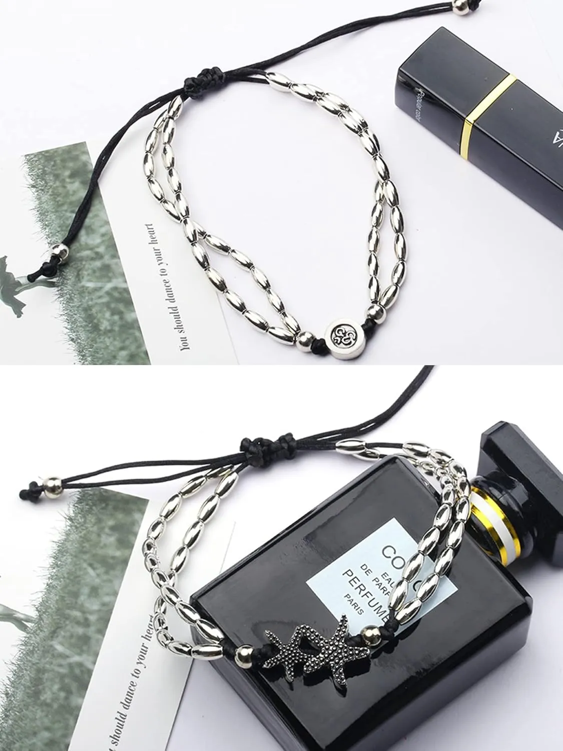 Long tiantian Silver Anklet Heart Boho Ankle Bracelets for Women Waterproof Rhinestone Anklets Summer Beach Foot Jewelry Stuff