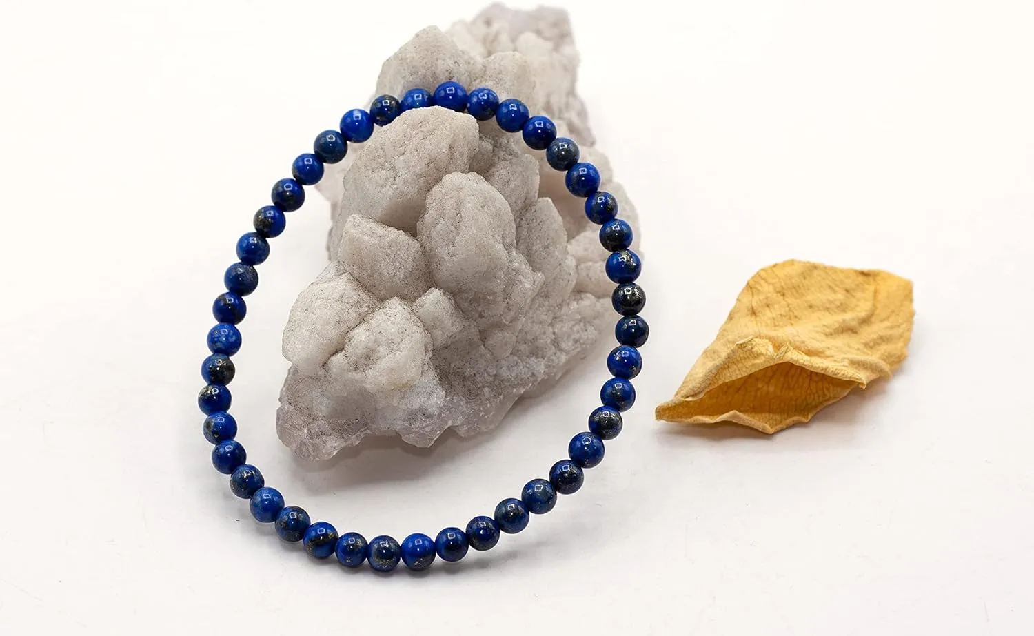 LTC Designs 4mm Smooth Round Lapis Lazuli Stretch Bracelets in Various Sizes (6, 6.5, 7, 7.5, 8 Inches), Perfect for Stacking or as a Dainty Single, Ideal Jewelry for Women, Men and Friends friends Everyday Wear,