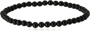 LTC Designs Smooth Round 4mm Black Onyx Stretch Bracelets in Various Sizes (6, 6.5, 7, 7.5, 8 Inches) for Women, Men, Friends and Teens. Perfect for Everyday Wear,Special Occasion Gifts. Protection Stone