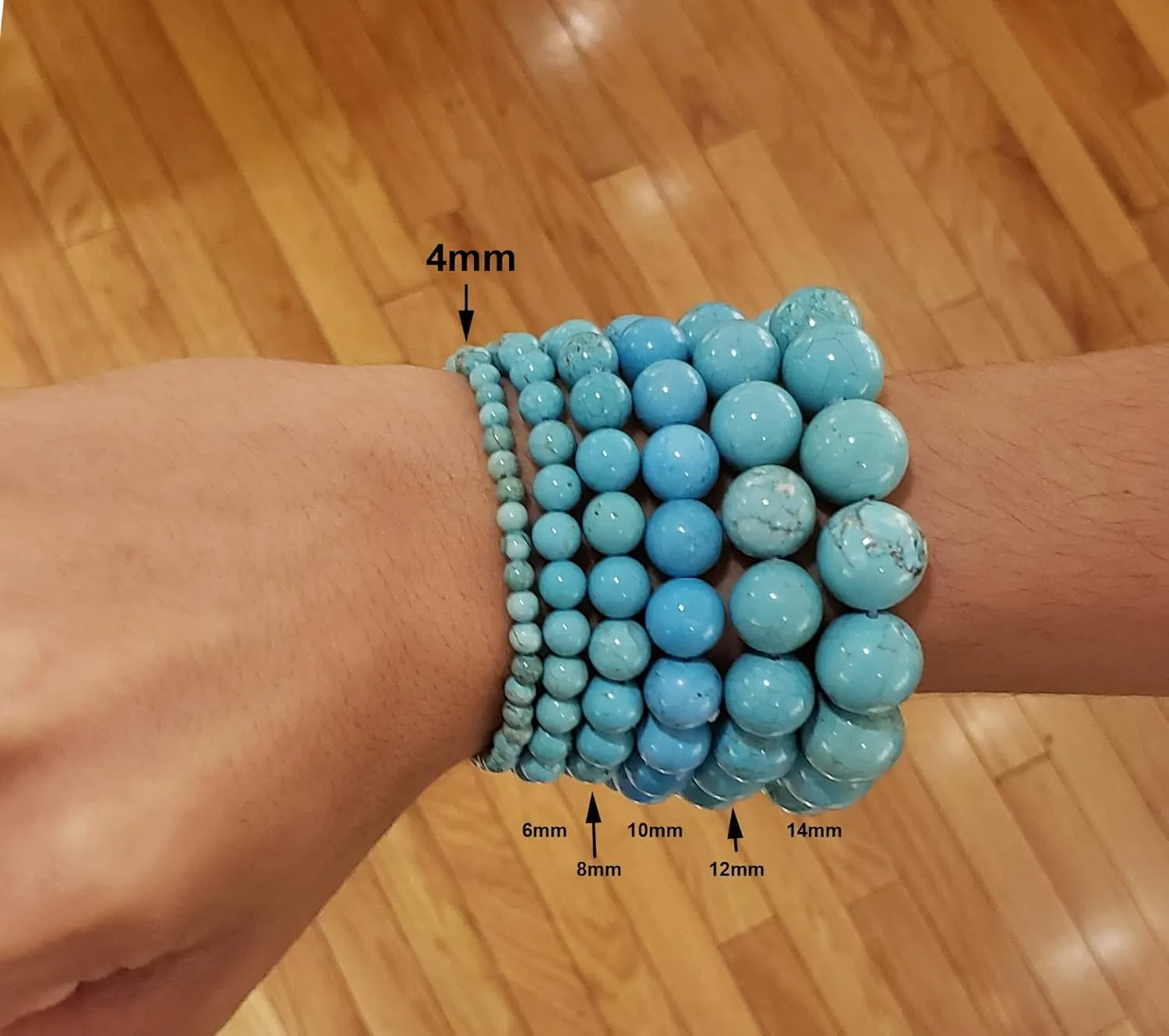 LTC Designs Smooth Round 4mm Black Onyx Stretch Bracelets in Various Sizes (6, 6.5, 7, 7.5, 8 Inches) for Women, Men, Friends and Teens. Perfect for Everyday Wear,Special Occasion Gifts. Protection Stone