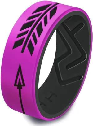 LWJYX Silicone Couple Wedding Bands,Breathable Arrow Design Rubber Engagement Rings,Anniversary Promise Lover Ring,8mm Wide 2mm Thick