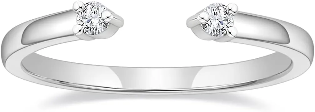 Mameloly Wedding Bands for Women Open Stackable CZ Cubic Zirconia Engagement Rings for Her Size 4-12