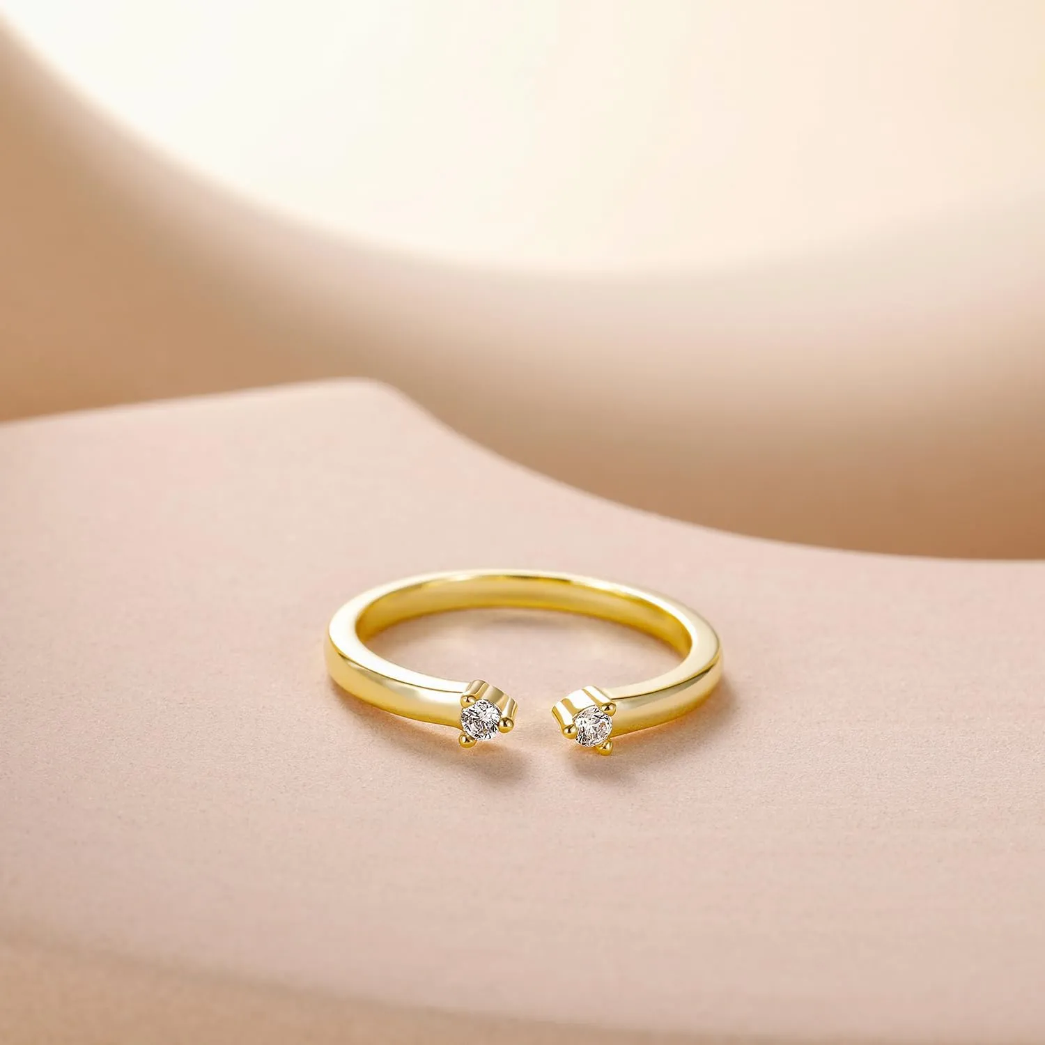 Mameloly Wedding Bands for Women Open Stackable CZ Cubic Zirconia Engagement Rings for Her Size 4-12