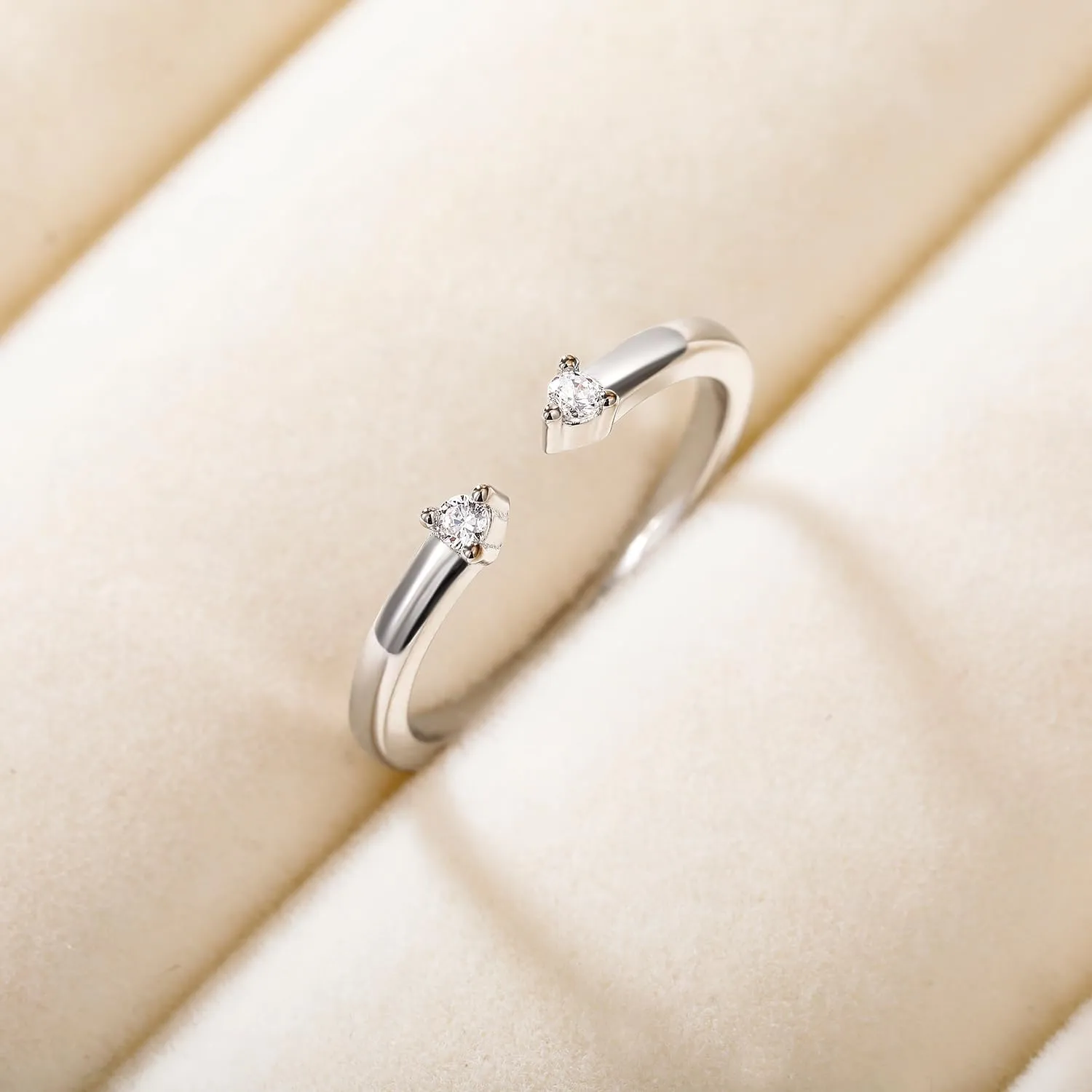 Mameloly Wedding Bands for Women Open Stackable CZ Cubic Zirconia Engagement Rings for Her Size 4-12