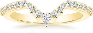 Mameloly Wedding Bands for Women Pear & Round Shaped Stackable Cubic Zirconia Half Eternity CZ Curved Engagement Rings for Her Size 4-12