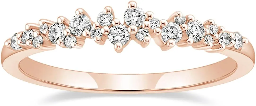 Mameloly Wedding Bands for Women Silver/Gold/Rose Gold Dainty Stackable CZ Cubic Zirconia Engagement Rings for Her Size 4-12