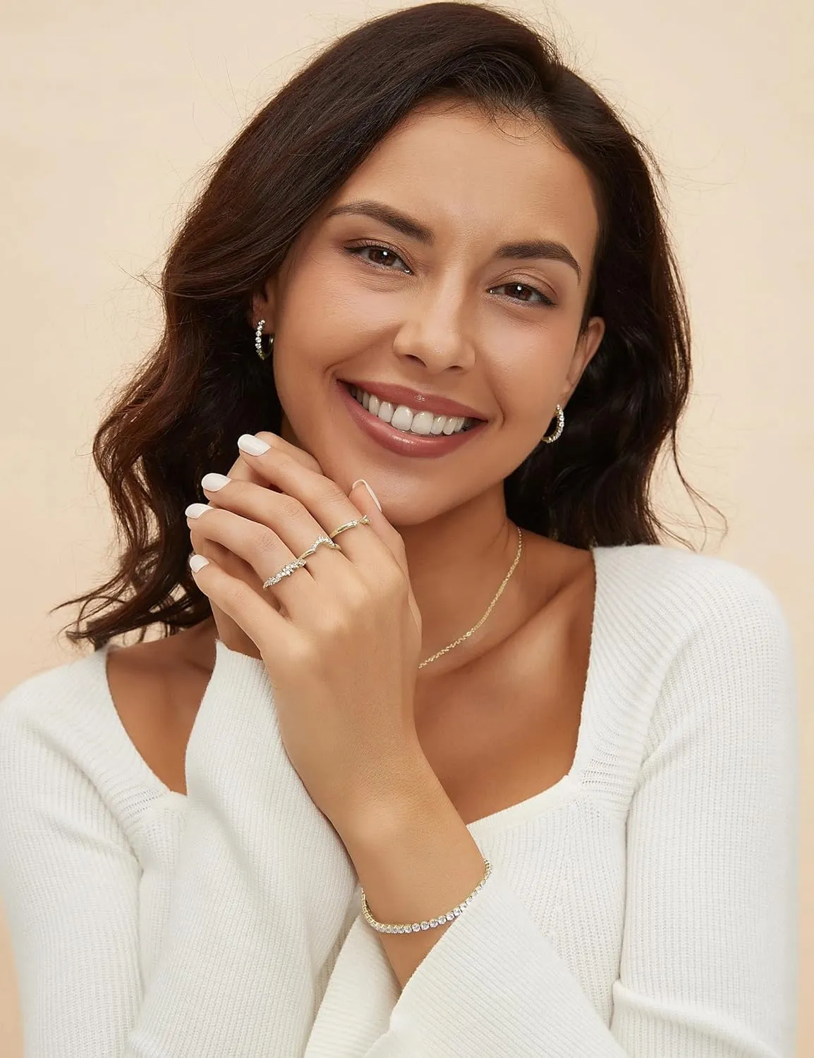 Mameloly Wedding Bands for Women Silver/Gold/Rose Gold Dainty Stackable CZ Cubic Zirconia Engagement Rings for Her Size 4-12