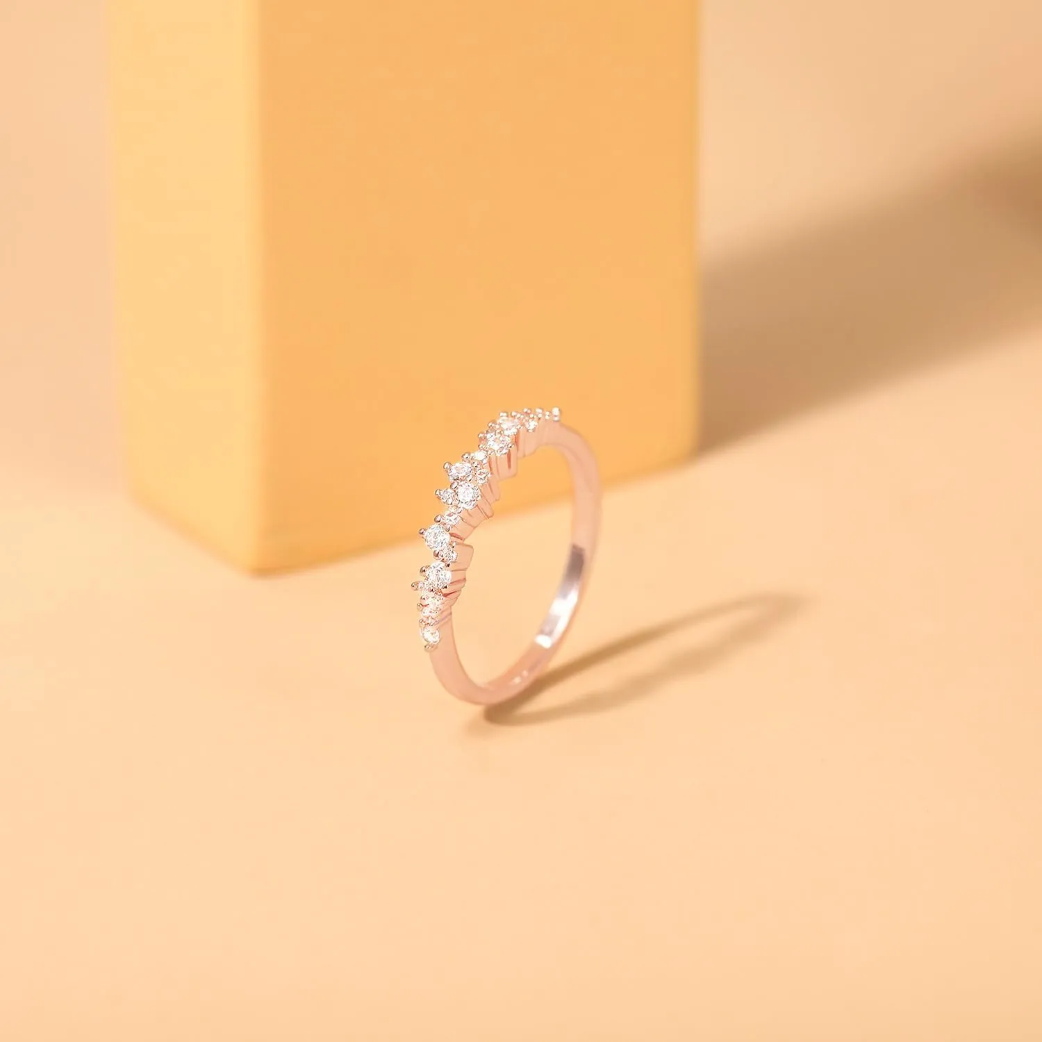 Mameloly Wedding Bands for Women Silver/Gold/Rose Gold Dainty Stackable CZ Cubic Zirconia Engagement Rings for Her Size 4-12