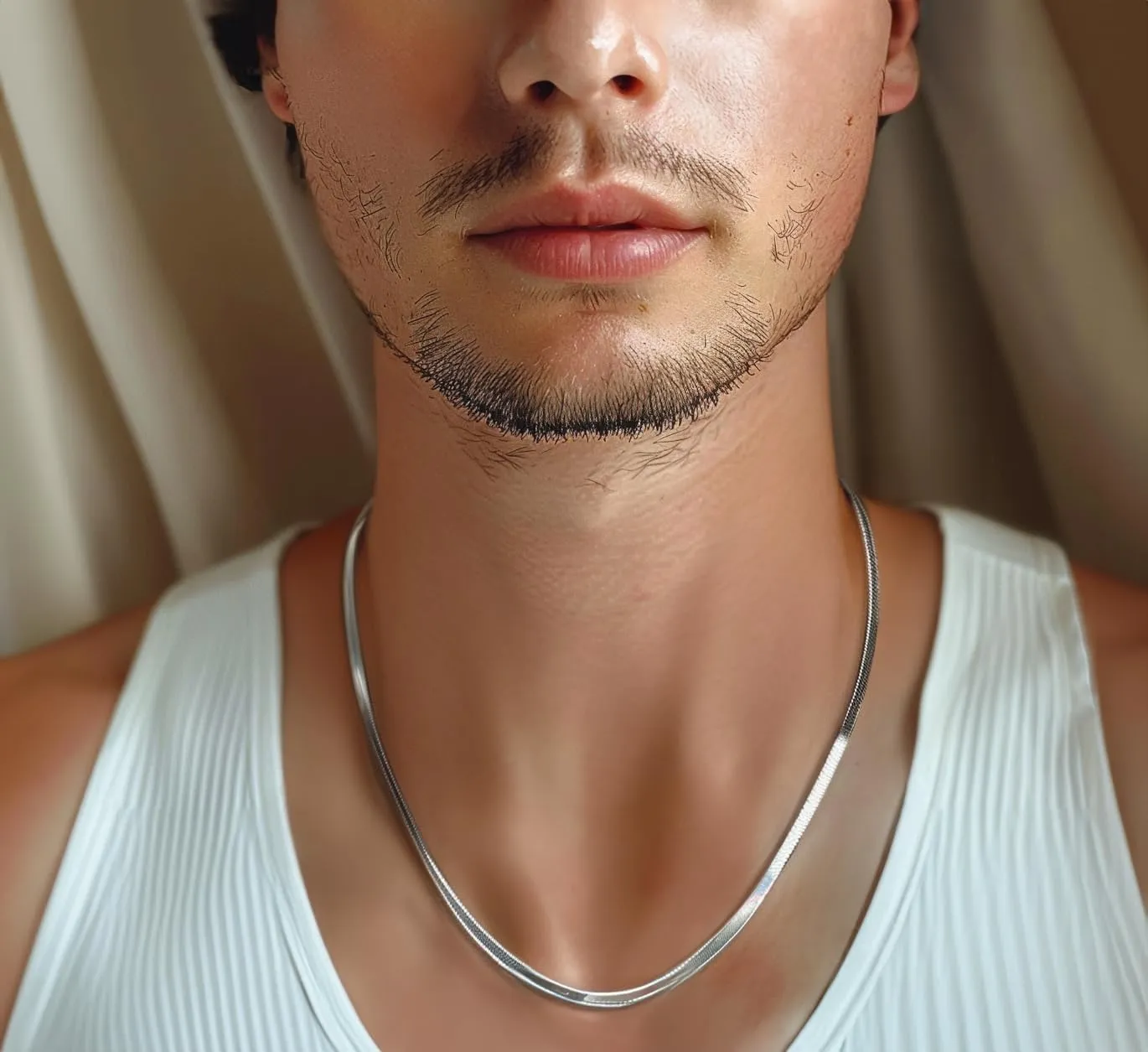 Men Snake Flat Necklace Gold Silver 316L Stainless Steel 925 Sterling Silver