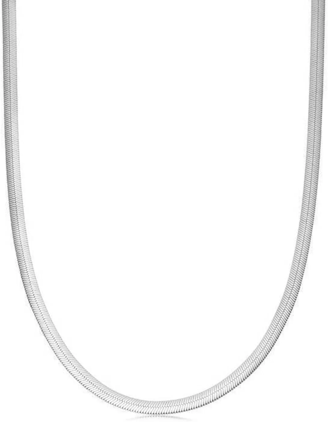 Men Snake Flat Necklace Gold Silver 316L Stainless Steel 925 Sterling Silver