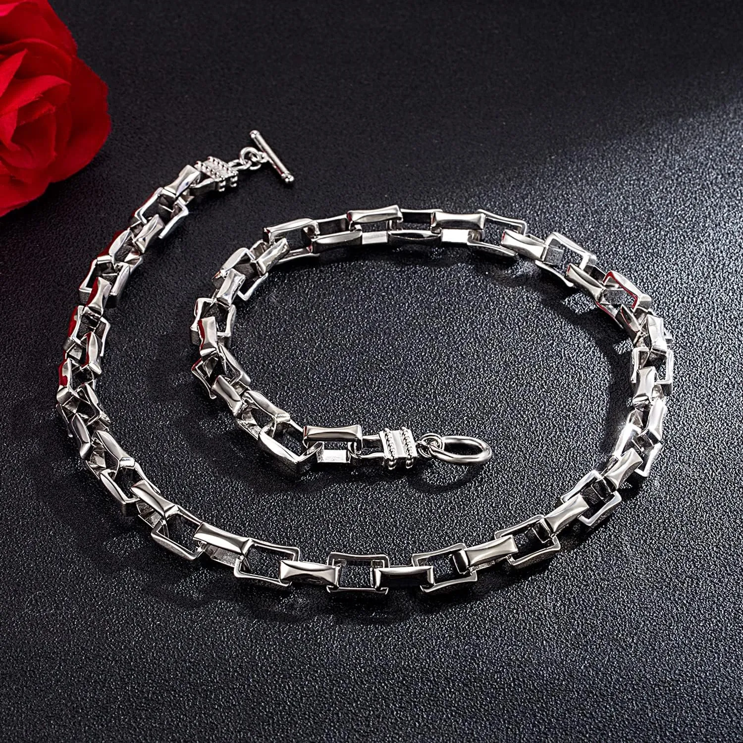 Men Solid 925 Sterling Silver Cable Rolo Link Chain Necklace Women 9MM &10MM-Curb Cuban Chain Thick Big Choker 18" 20" 22" 24" 26 "28" 30" Fine Jewelry Gift