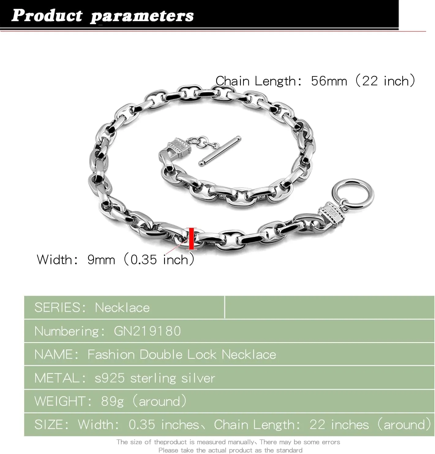 Men Solid 925 Sterling Silver Cable Rolo Link Chain Necklace Women 9MM &10MM-Curb Cuban Chain Thick Big Choker 18" 20" 22" 24" 26 "28" 30" Fine Jewelry Gift