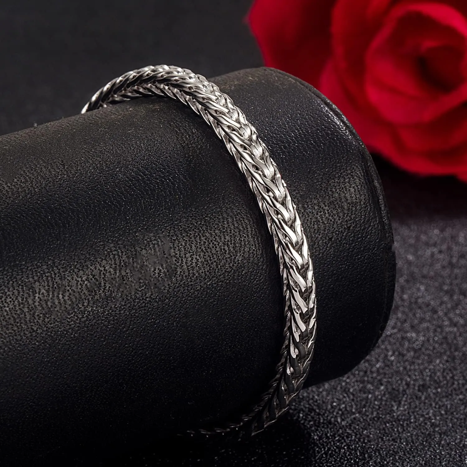 Men Sterling Silver Byzantine Bracelet 4MM 7 "7.5" 8 "8.5" 9 "Solid 925 Silver Square Chopin Chain Franco Link Bangle Woman Fashion Cuff Jewelry Gift