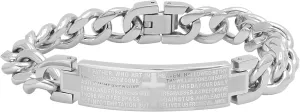 Men's 8.5" Stainless Steel ID Bracelets with Lord's Prayer Engraving - Spiritual Elegance Choice of Colors