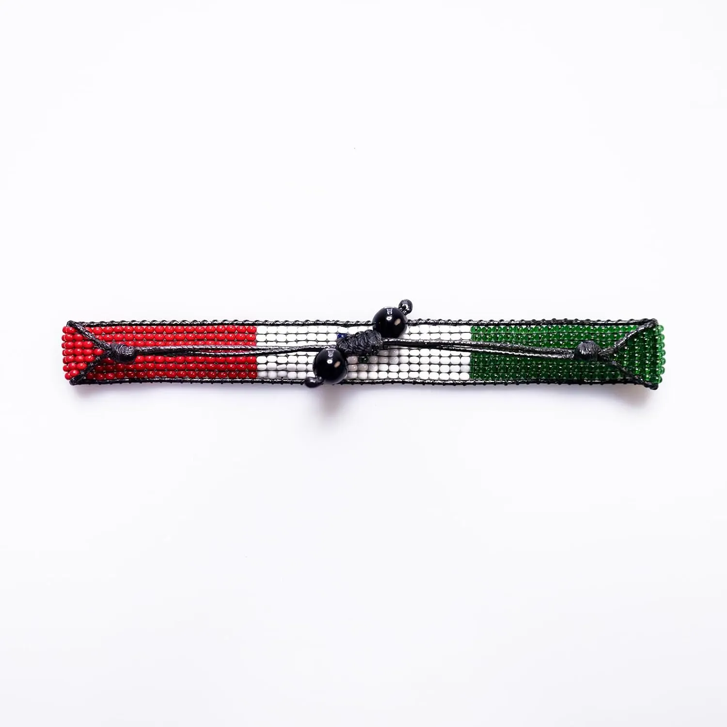 Mexico Flag Bracelet: Handmade Bracelet,Adjustable Beaded Boho-Style Rope Bracelet with Mexican Flag