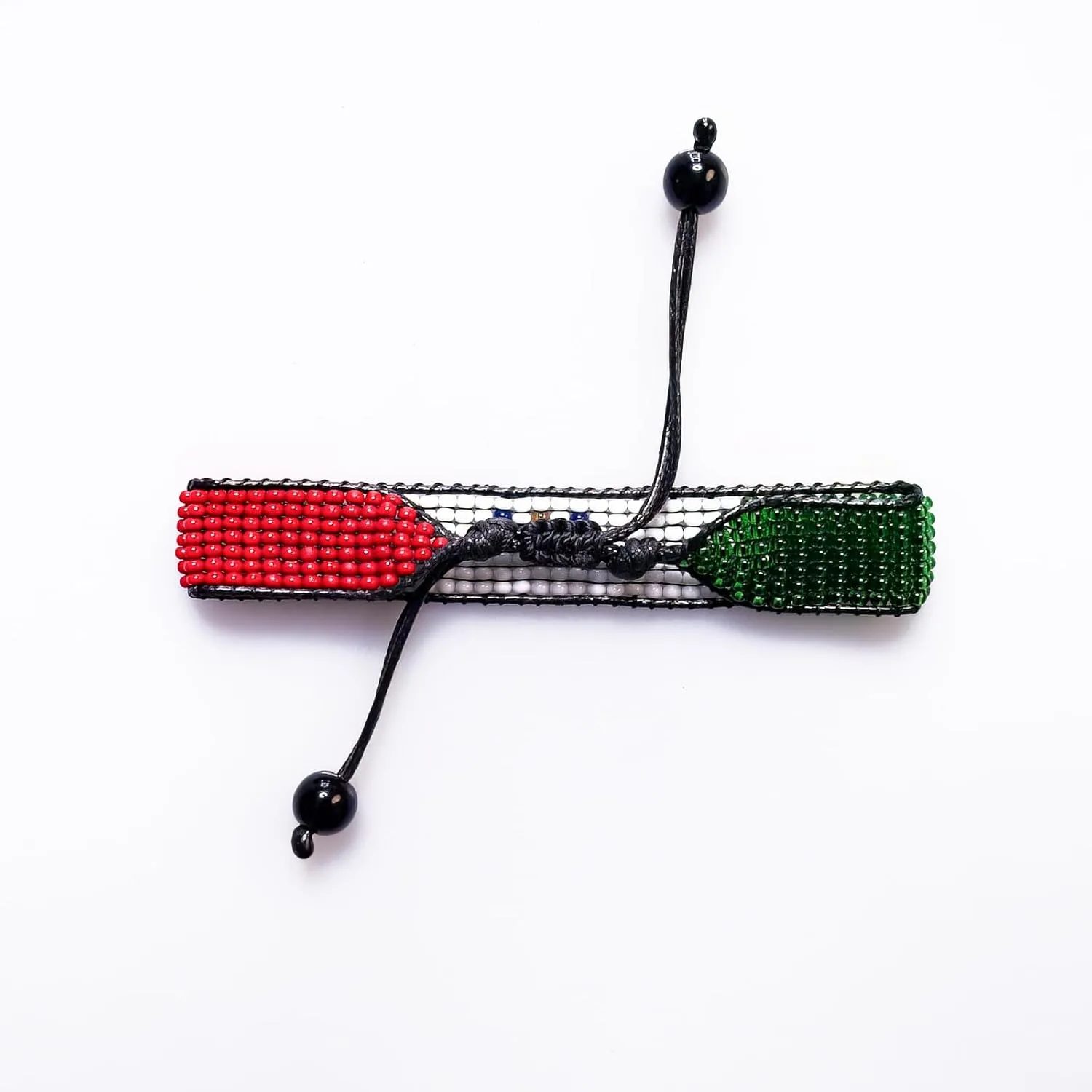 Mexico Flag Bracelet: Handmade Bracelet,Adjustable Beaded Boho-Style Rope Bracelet with Mexican Flag
