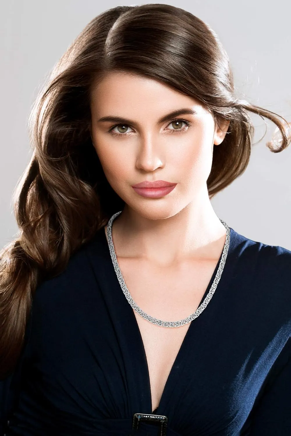 Miabella 925 Sterling Silver Italian Byzantine Necklace for Women, Handmade in Italy
