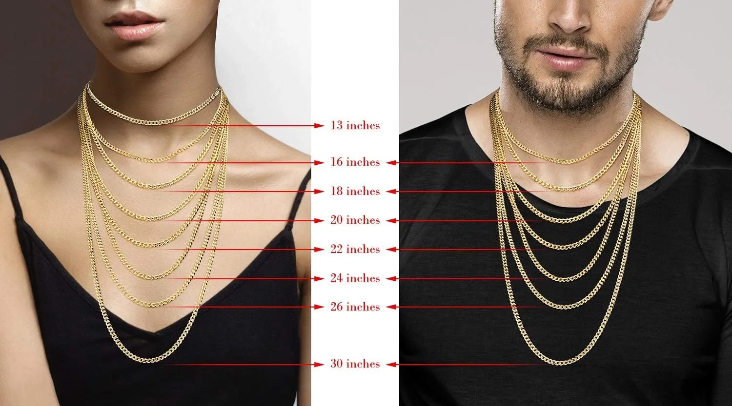Miabella Italian Solid 18k Gold Over 925 Sterling Silver 3.5mm Diamond Cut Cuban Link Curb Chain Necklace for Women, Made in Italy
