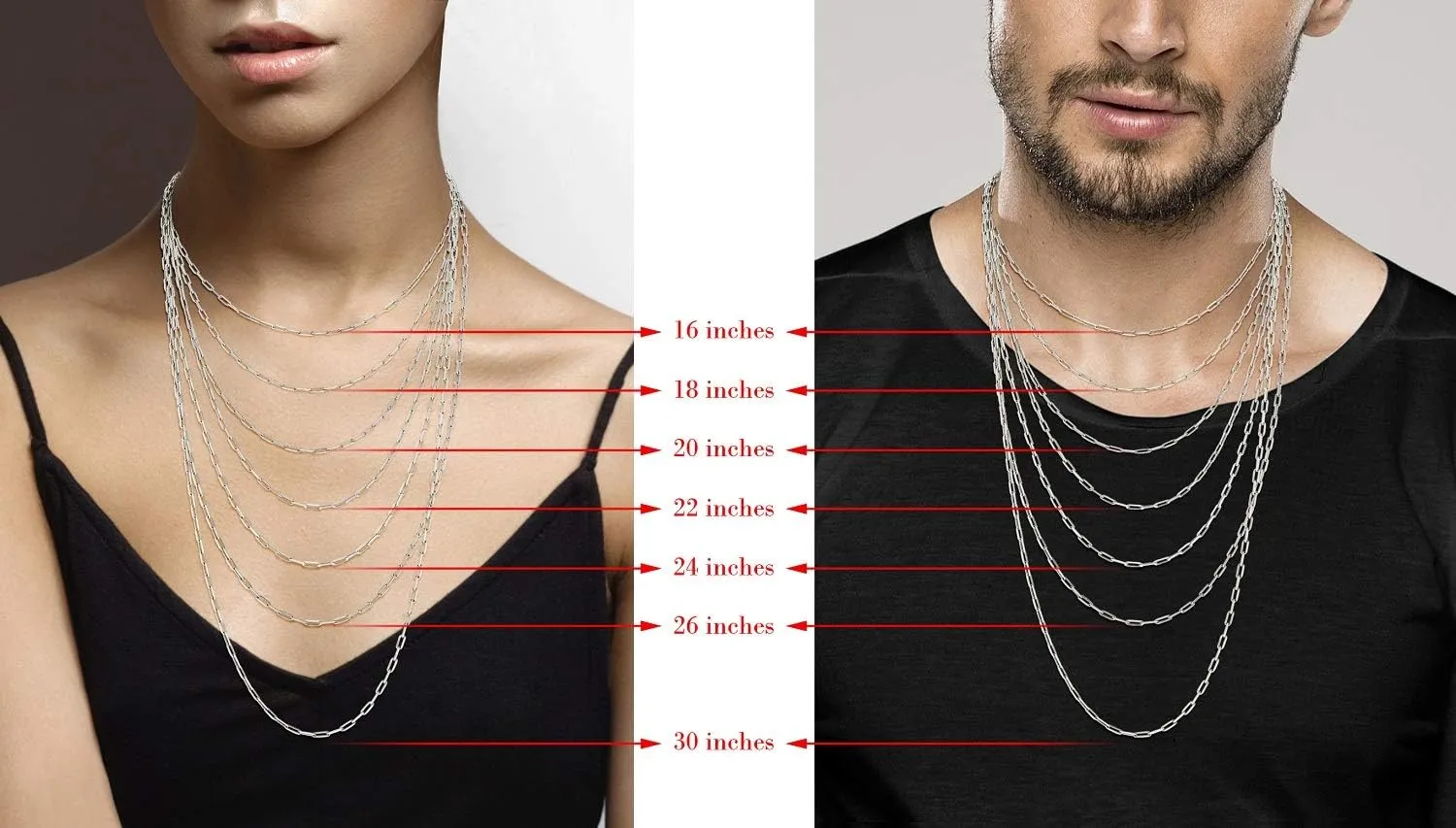 Miabella Italian Solid 925 Sterling Silver, 18Kt Gold Plated 2.5mm Paperclip Link Chain Necklace for Women Men, Made in Italy