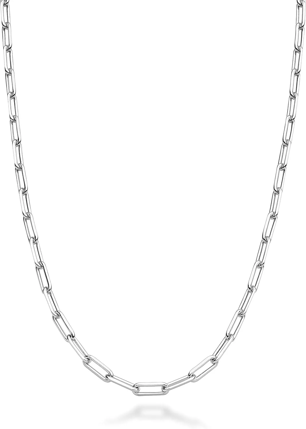 Miabella Italian Solid 925 Sterling Silver, 18Kt Gold Plated 2.5mm Paperclip Link Chain Necklace for Women Men, Made in Italy