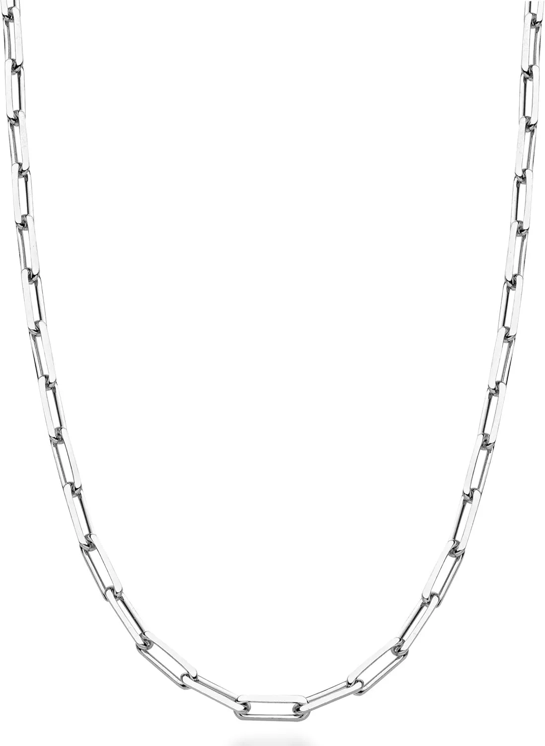 Miabella Italian Solid 925 Sterling Silver, 18Kt Gold Plated 3mm Paperclip Link Chain Necklace for Women Men, Made in Italy