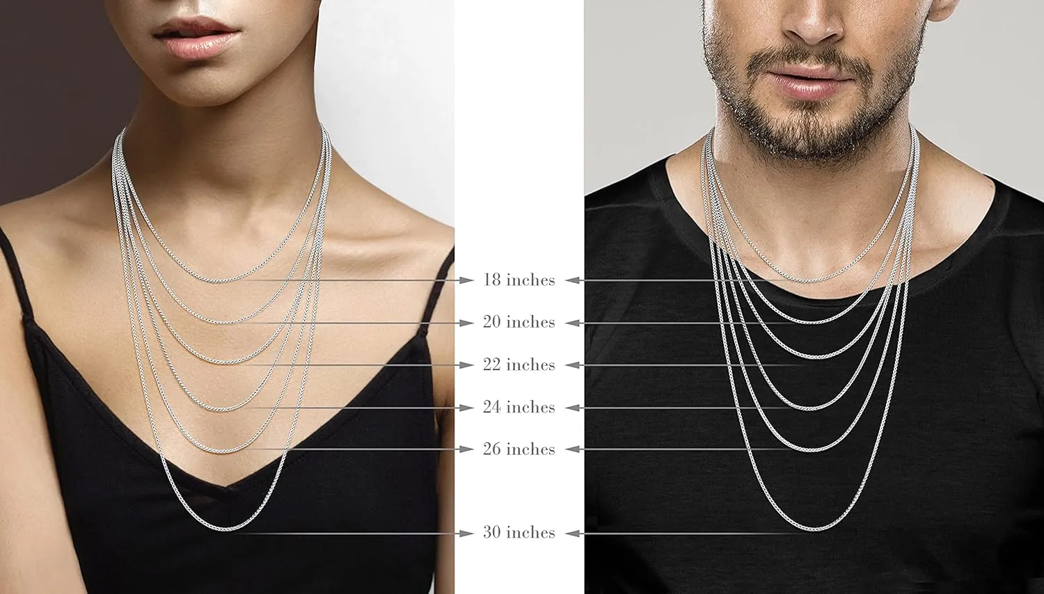 Miabella Italian Solid 925 Sterling Silver 2mm Franco Square Box Link Chain Necklace for Men Women Made in Italy