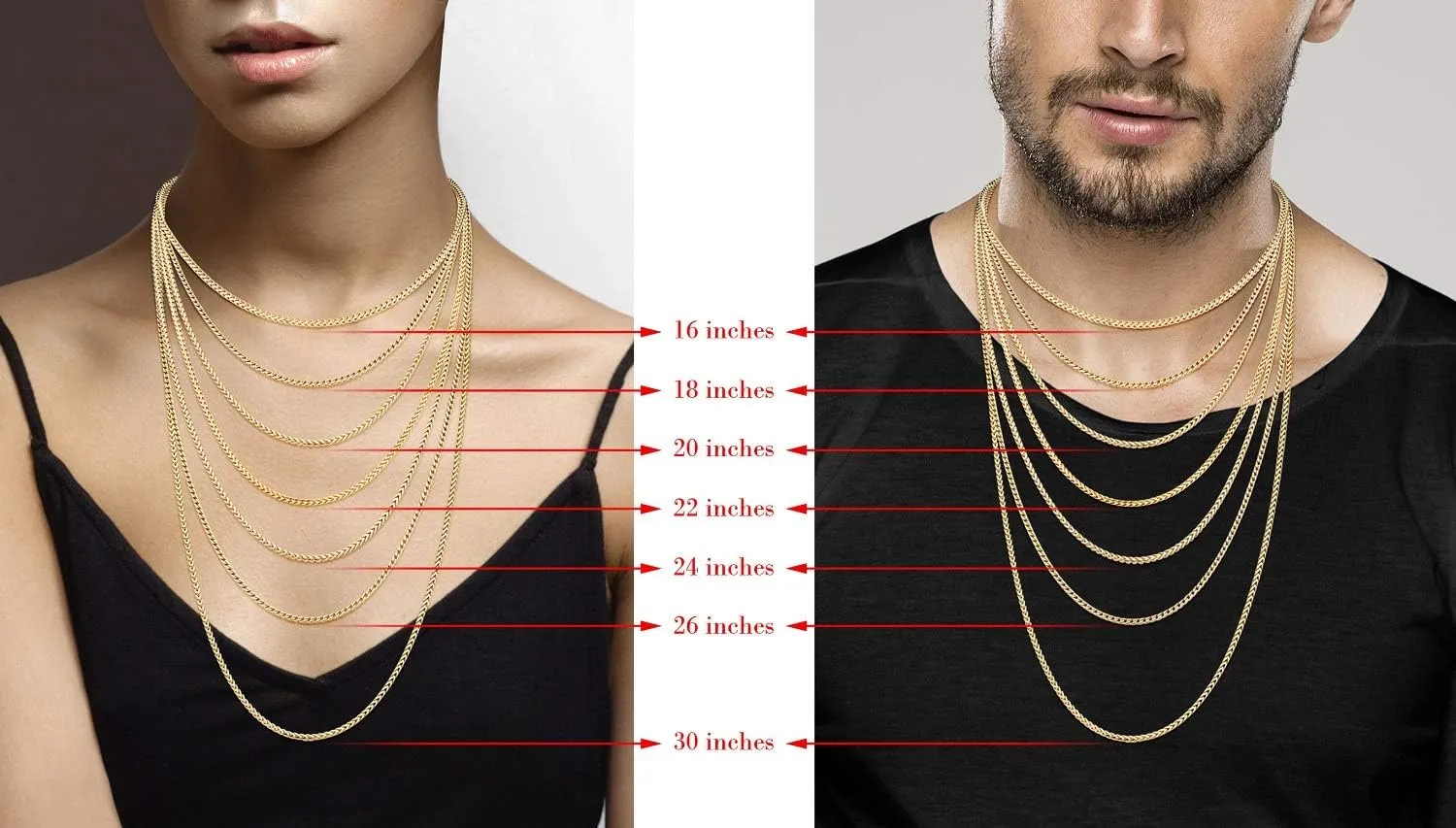 Miabella Solid 925 Sterling Silver, 18Kt Gold Plated Italian 2.5mm Franco Square Box Link Chain Necklace for Men, Made in Italy