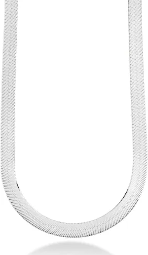 Miabella Solid 925 Sterling Silver Italian 10mm Wide Herringbone Chain Necklace for Women Men | Made in Italy