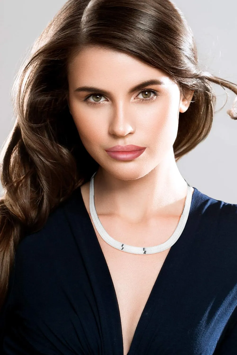 Miabella Solid 925 Sterling Silver Italian 10mm Wide Herringbone Chain Necklace for Women Men | Made in Italy